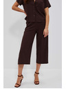 Moodo Temno rjavi hlačni krilo z gumo v pasu Moodo