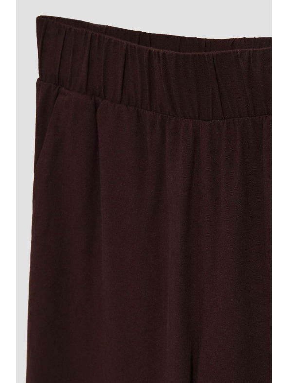 Moodo Temno rjavi hlačni krilo z gumo v pasu Moodo