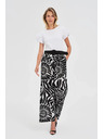 Moodo Viskozne hlače z pasom črne Moodo