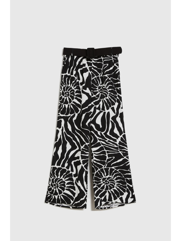 Moodo Viskozne hlače z pasom črne Moodo