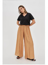 Moodo Viskozne hlače z širokim hlačnicami bež Moodo