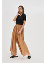 Moodo Viskozne hlače z širokim hlačnicami bež Moodo