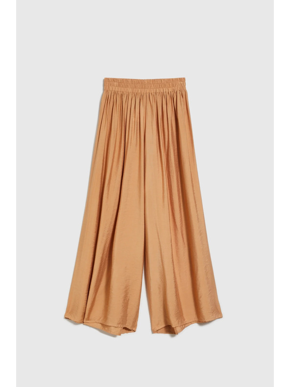 Moodo Viskozne hlače z širokim hlačnicami bež Moodo