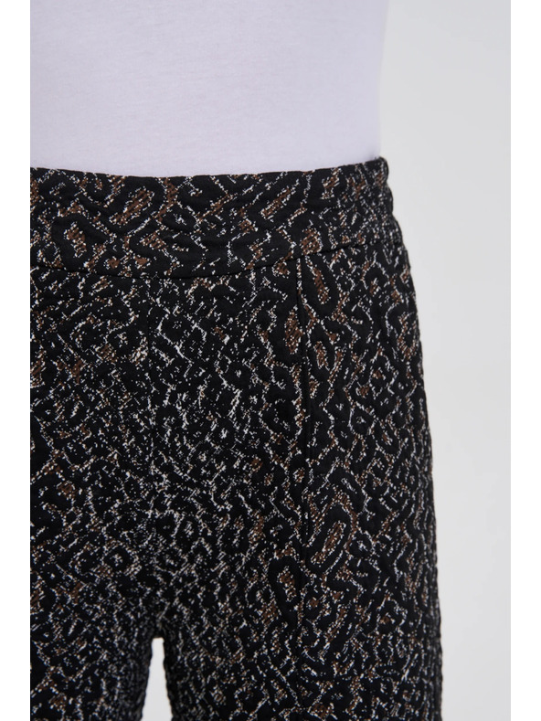 Moodo Črne hlače z leopardjim vzorcem Moodo