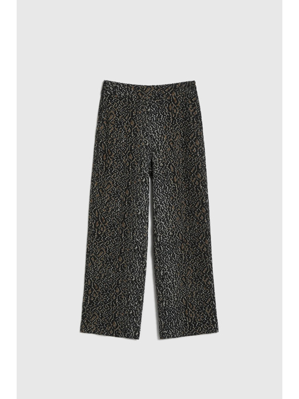 Moodo Črne hlače z leopardjim vzorcem Moodo