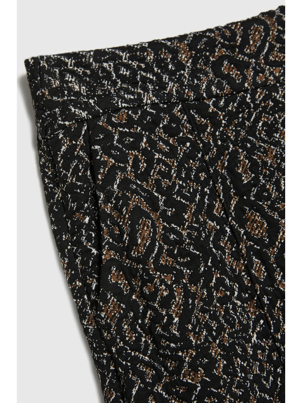 Moodo Črne hlače z leopardjim vzorcem Moodo