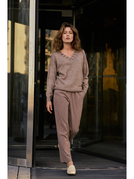 Moodo Rjave cigaretne hlače Moodo