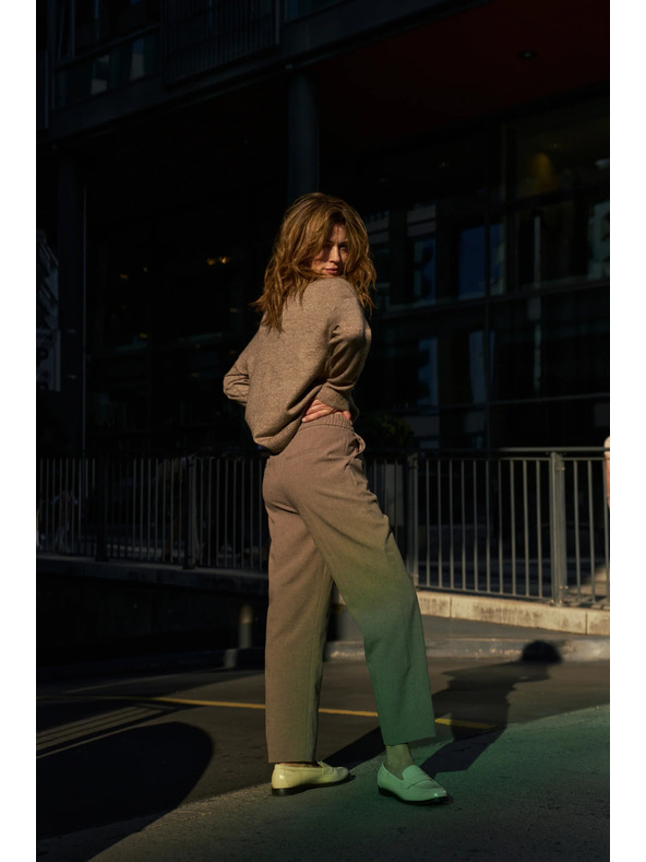 Moodo Rjave cigaretne hlače Moodo