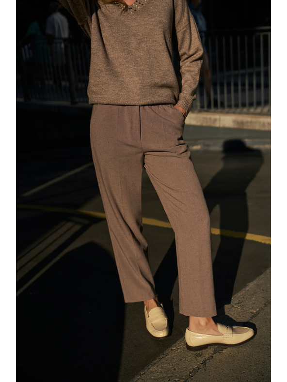 Moodo Rjave cigaretne hlače Moodo