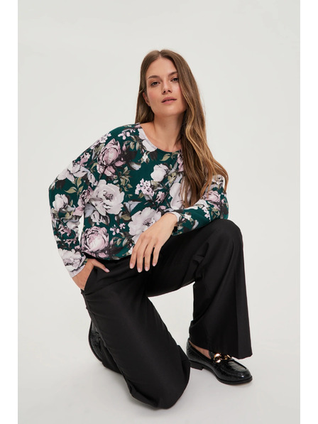 Moodo Črne hlače z širokimi hlačnicami Moodo