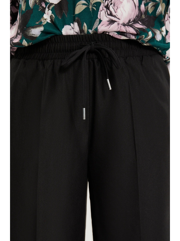 Moodo Črne hlače z širokimi hlačnicami Moodo