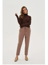 Moodo Temno bež hlače s strukturo in ravnimi hlačnicami Moodo