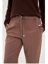Moodo Temno bež hlače s strukturo in ravnimi hlačnicami Moodo