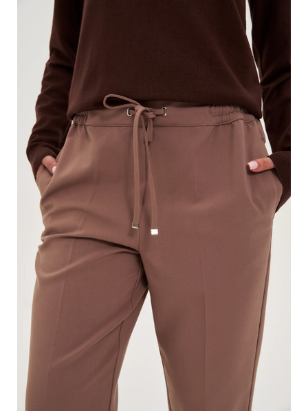 Moodo Temno bež hlače s strukturo in ravnimi hlačnicami Moodo