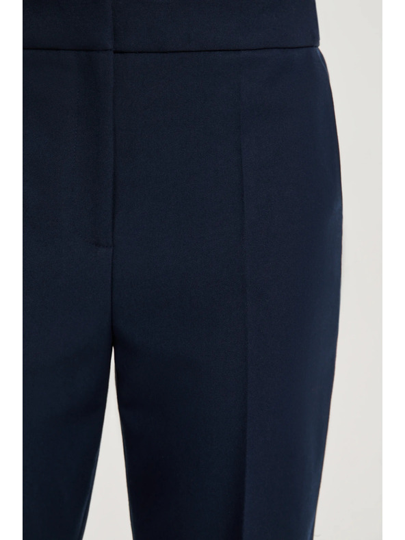 Moodo Temno modre hlače z ravnimi hlačnicami v klasičnem stilu Moodo