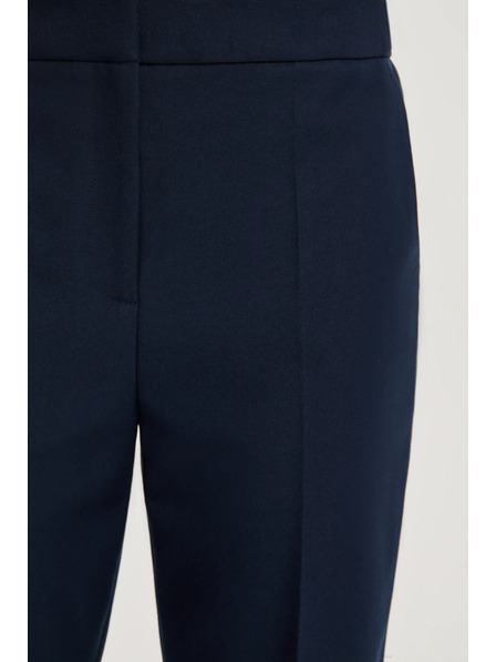 Moodo Temno modre hlače z ravnimi hlačnicami v klasičnem stilu Moodo