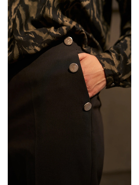 Moodo Črne cigaretne hlače Moodo