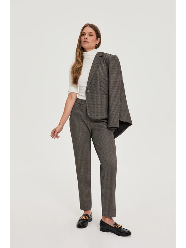 Moodo Temno bež hlače z metalnim vlaknom Moodo