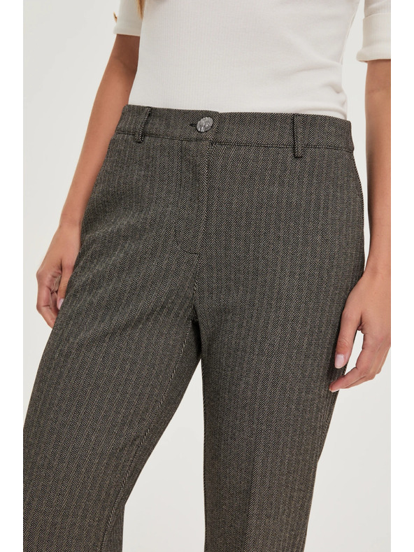 Moodo Temno bež hlače z metalnim vlaknom Moodo