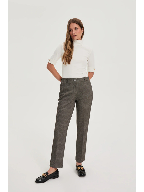 Moodo Temno bež hlače z metalnim vlaknom Moodo