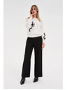 Moodo Črne hlače z širokimi hlačnicami Moodo