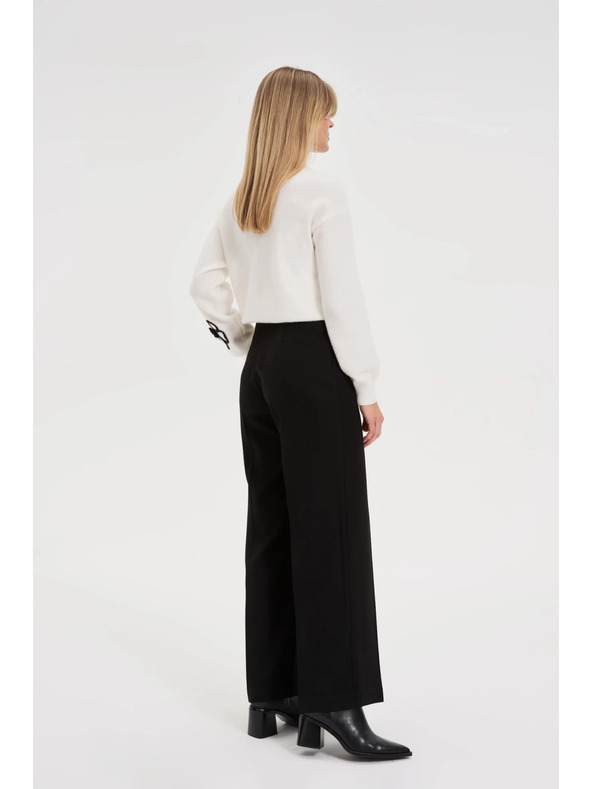 Moodo Črne hlače z širokimi hlačnicami Moodo