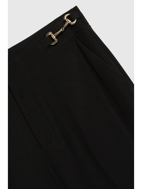 Moodo Črne hlače z širokimi hlačnicami Moodo