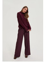 Moodo Vinsko rdeče hlače s strukturo in pasom Moodo