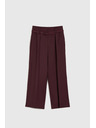 Moodo Vinsko rdeče hlače s strukturo in pasom Moodo