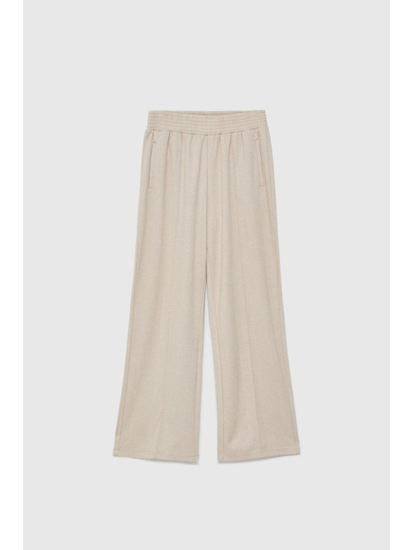 Moodo Bež hlače z širokim hlačnicami Moodo