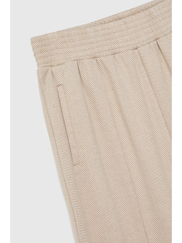 Moodo Bež hlače z širokim hlačnicami Moodo