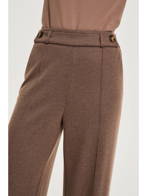 Moodo Rjave hlače z širokim hlačnicami Moodo