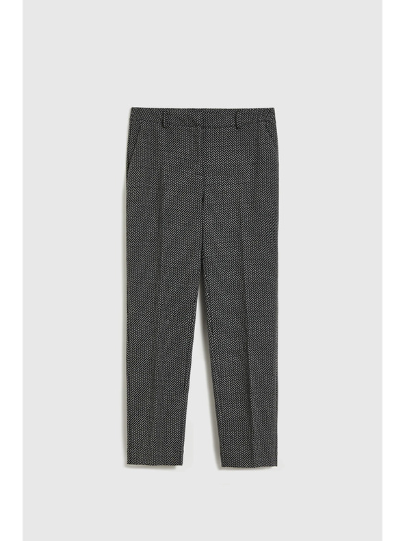 Moodo Grafitne hlače z vzorcem ribje kosti Moodo