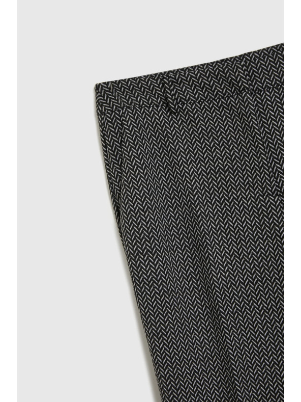 Moodo Grafitne hlače z vzorcem ribje kosti Moodo