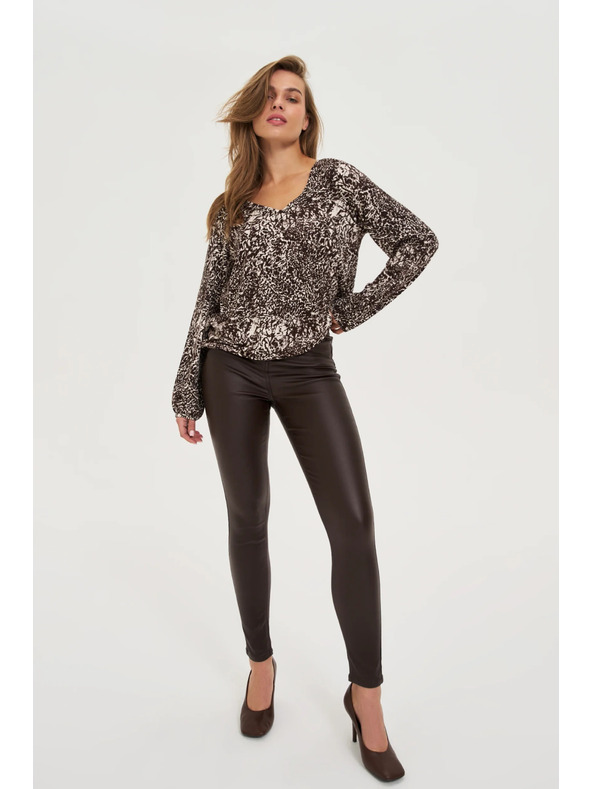 Moodo Voskane hlače rjave Moodo