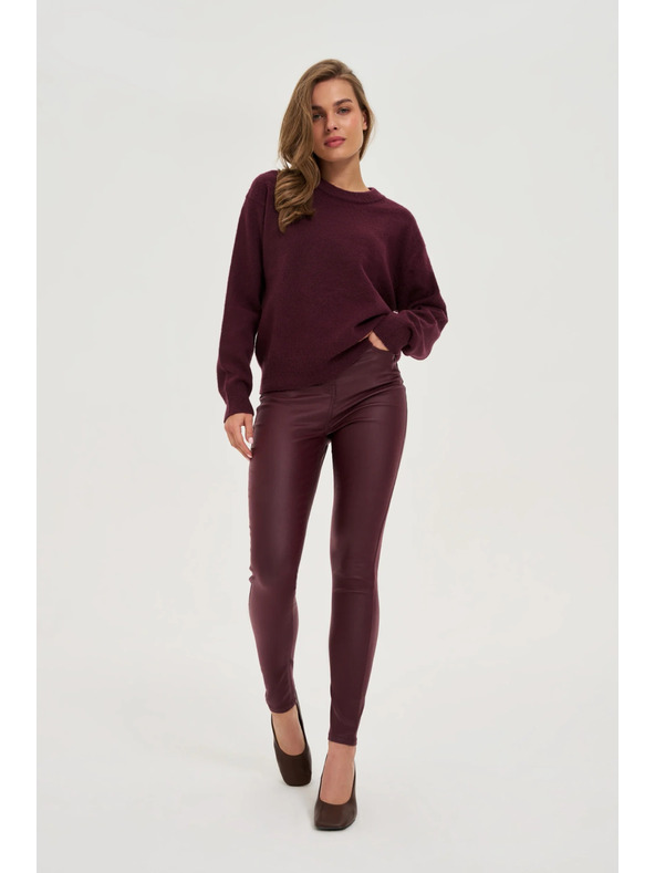 Moodo Voskane hlače vinsko rdeče Moodo