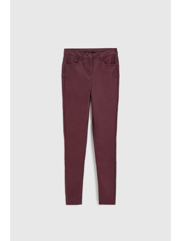 Moodo Voskane hlače vinsko rdeče Moodo