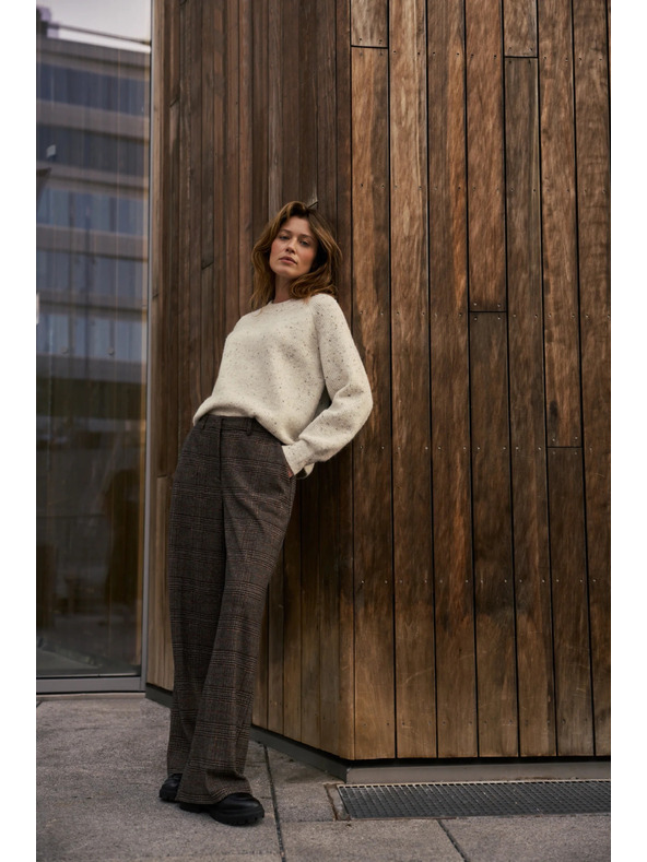 Moodo Rjave karirane hlače Moodo