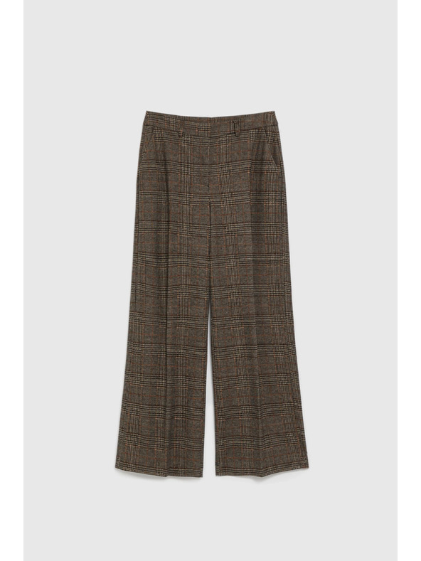 Moodo Rjave karirane hlače Moodo