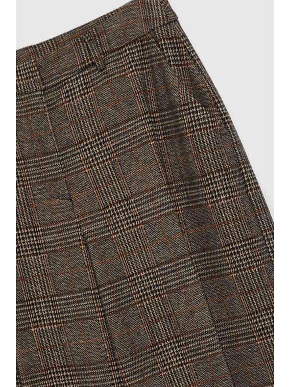 Moodo Rjave karirane hlače Moodo