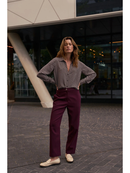 Moodo Gladke burgundske hlače Moodo