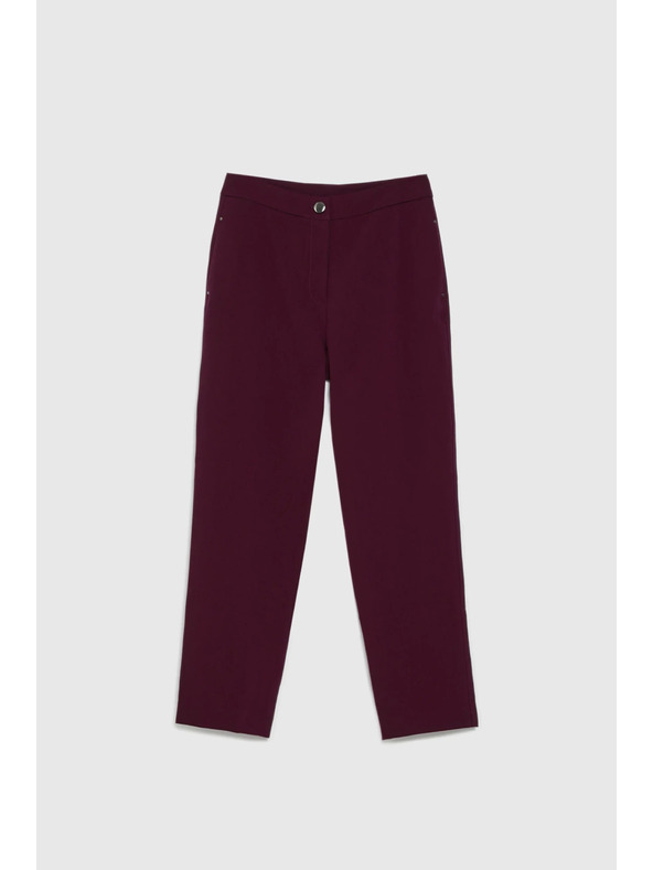 Moodo Gladke burgundske hlače Moodo