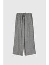 Moodo Sive bombažne hlače z širokimi hlačnicami Moodo