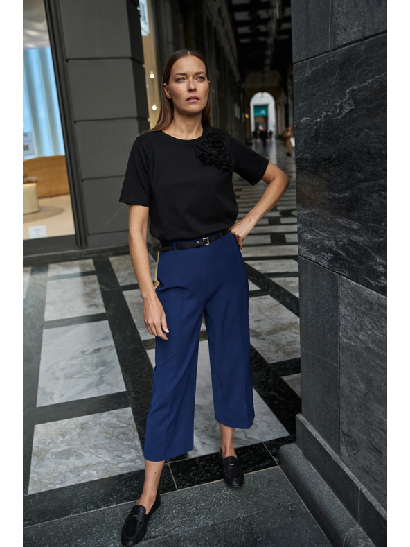 Moodo Temno modre hlače z pasom Moodo