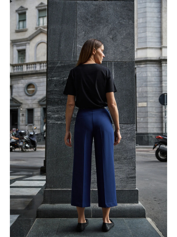 Moodo Temno modre hlače z pasom Moodo