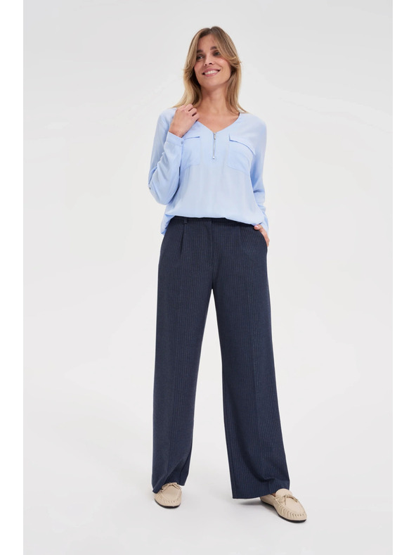 Moodo Temno modre prugaste hlače Moodo