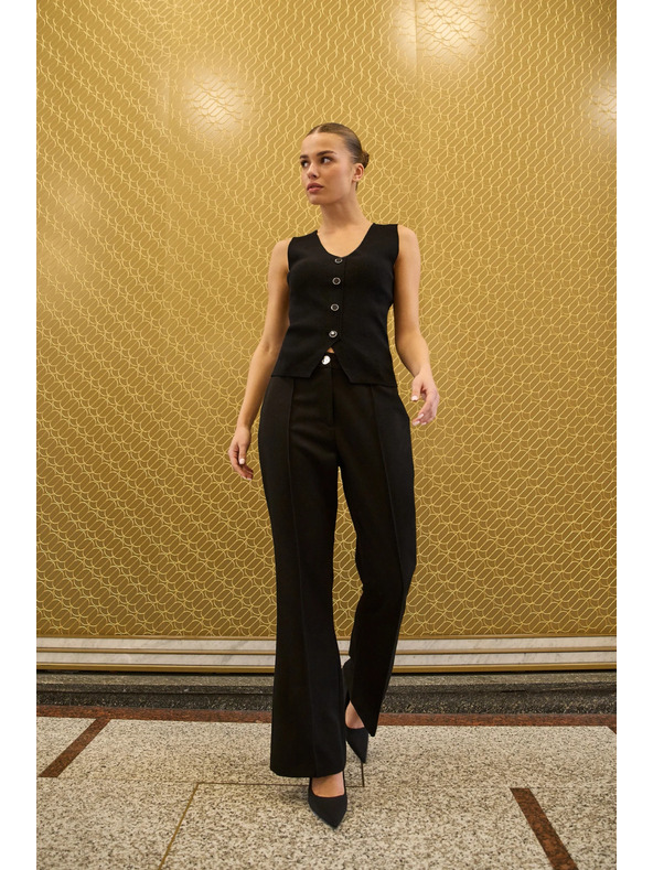 Moodo Črne zvonaste hlače Moodo