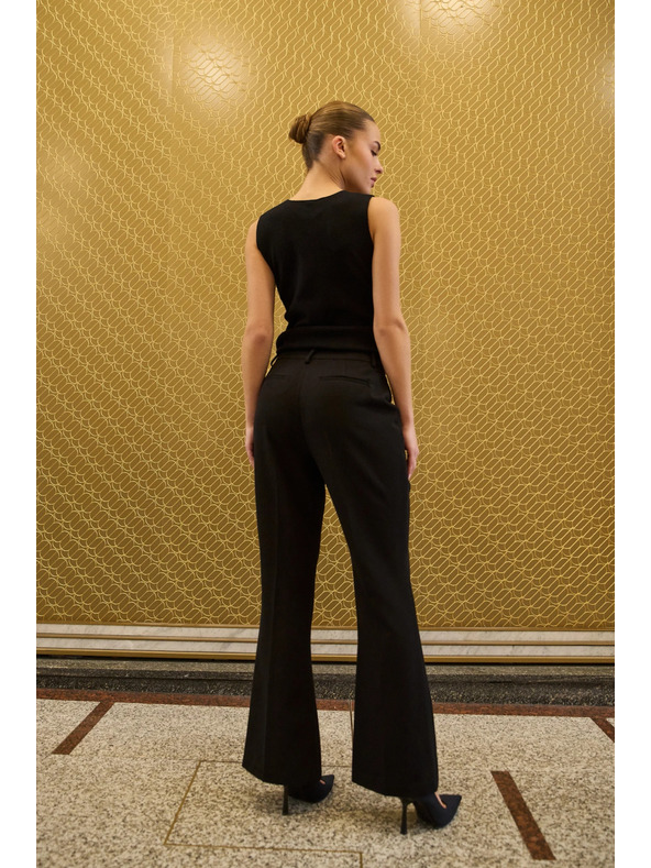 Moodo Črne zvonaste hlače Moodo