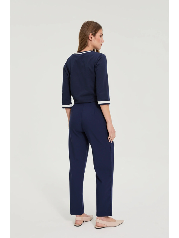 Moodo Gladke temno modre hlače Moodo