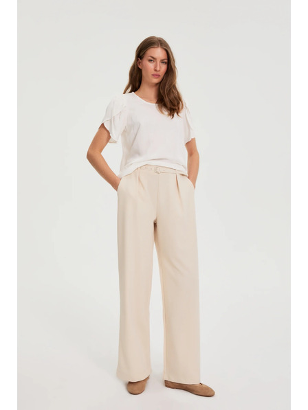 Moodo Bežaste hlače z pasom Moodo